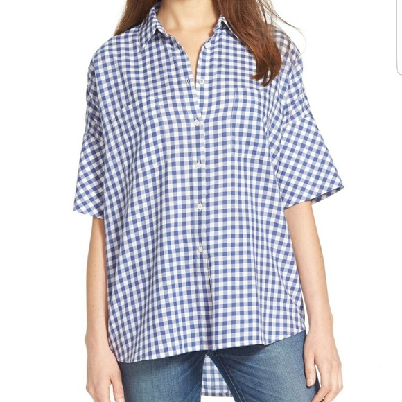 Madewell Tops - Madewell courier blue & white gingham check top